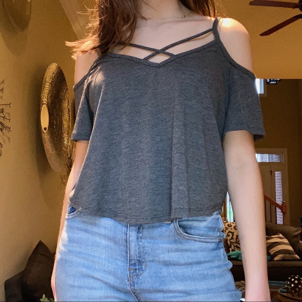 🌸3/$12🌸 Heather Grey Crop Top